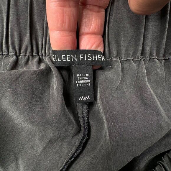 Eileen Fisher Tencel Lyocell Pull On Crop Pant Gray - Picture 3 of 6
